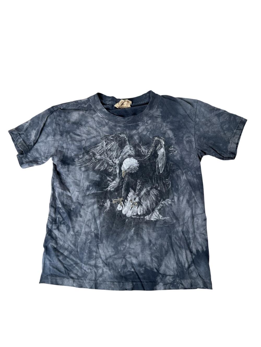 The Mountain shirt Boys S Gray Tie Dye Eagle Graphic 100% Cotton Lightweight
